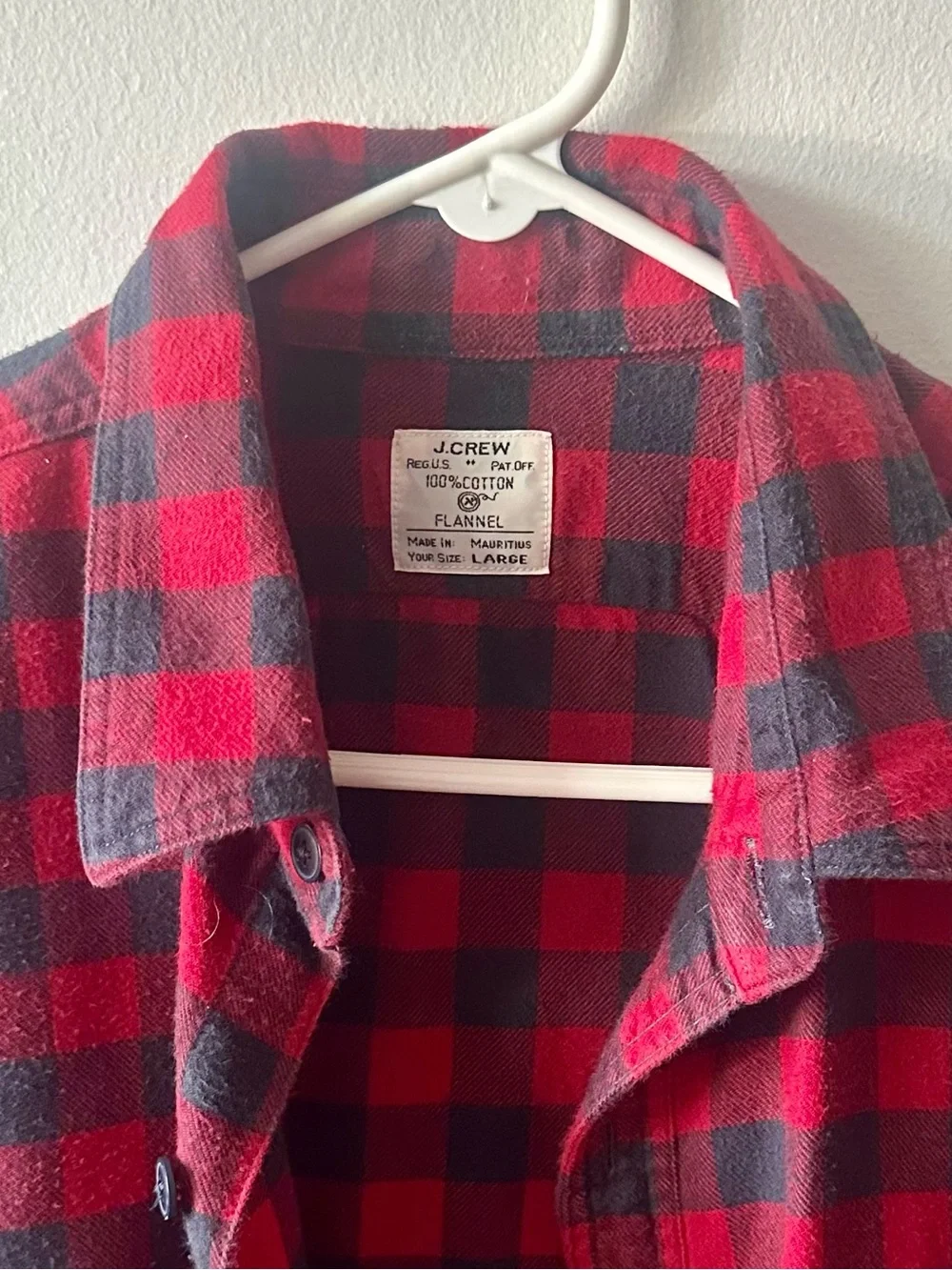 J.Crew Red & Black Buffalo Plaid Flannel Shirt – Size Large